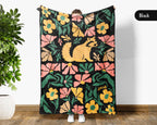 Floral Raccoon Blanket – Cozy Vintage Wildlife Throw Gift