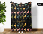 Retro Personalized Baby Deer Blanket Custom Name, Vintage Fawn Throw for Kids Teens Adults, Cozy Wildlife Nature Home Gift