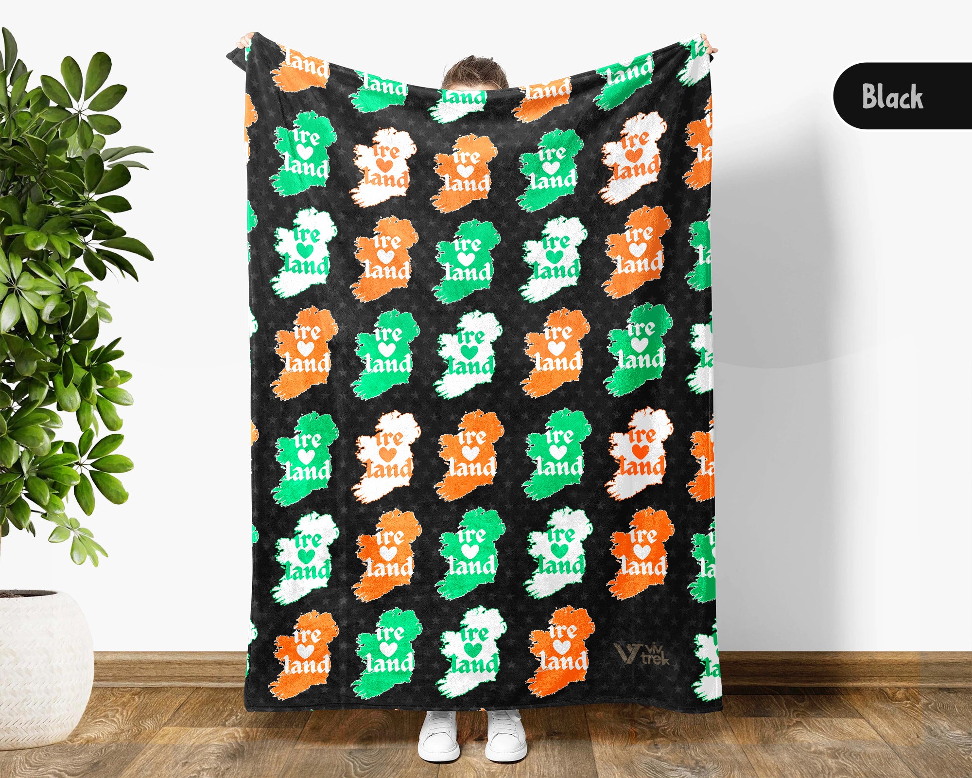 Ireland Celtic Knot Blanket Throw with Shamrock Design, Cozy Irish Heritage Decor, St Patricks Day Gift Blanket for Home