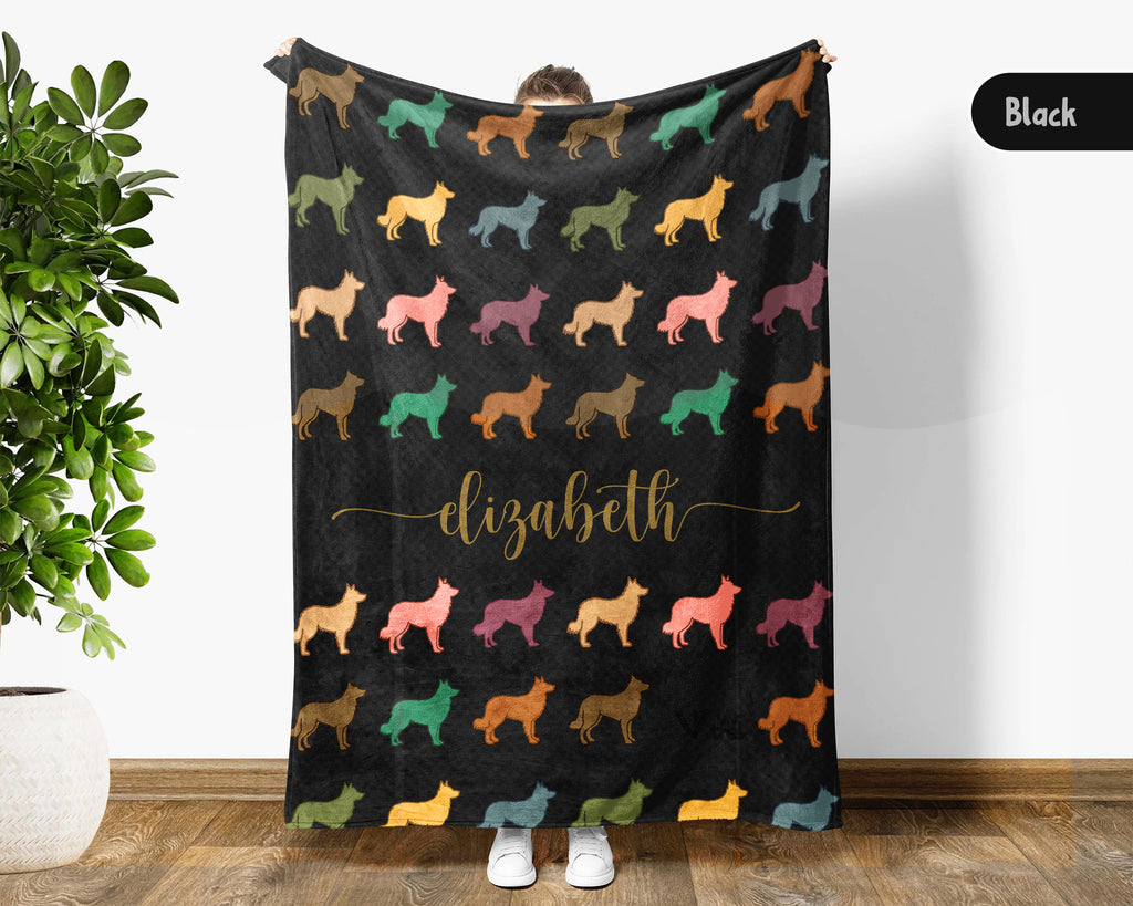 Personalized Border Collie Blanket | Custom Dog Name Throw | Black White Sheepdog Gift for Dog Lovers Home Decor