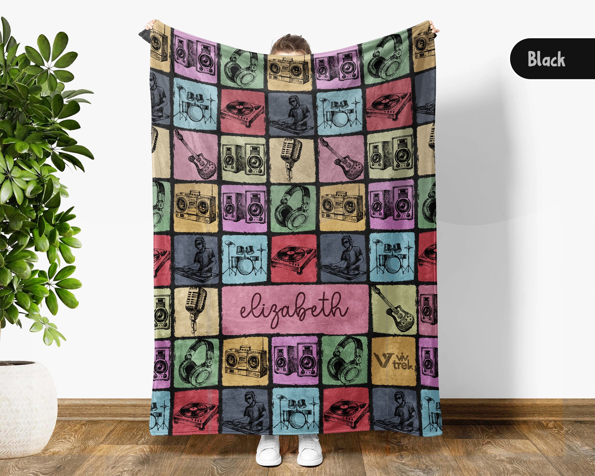 Custom Name DJ Blanket – Personalized Music Lover Throw Gift