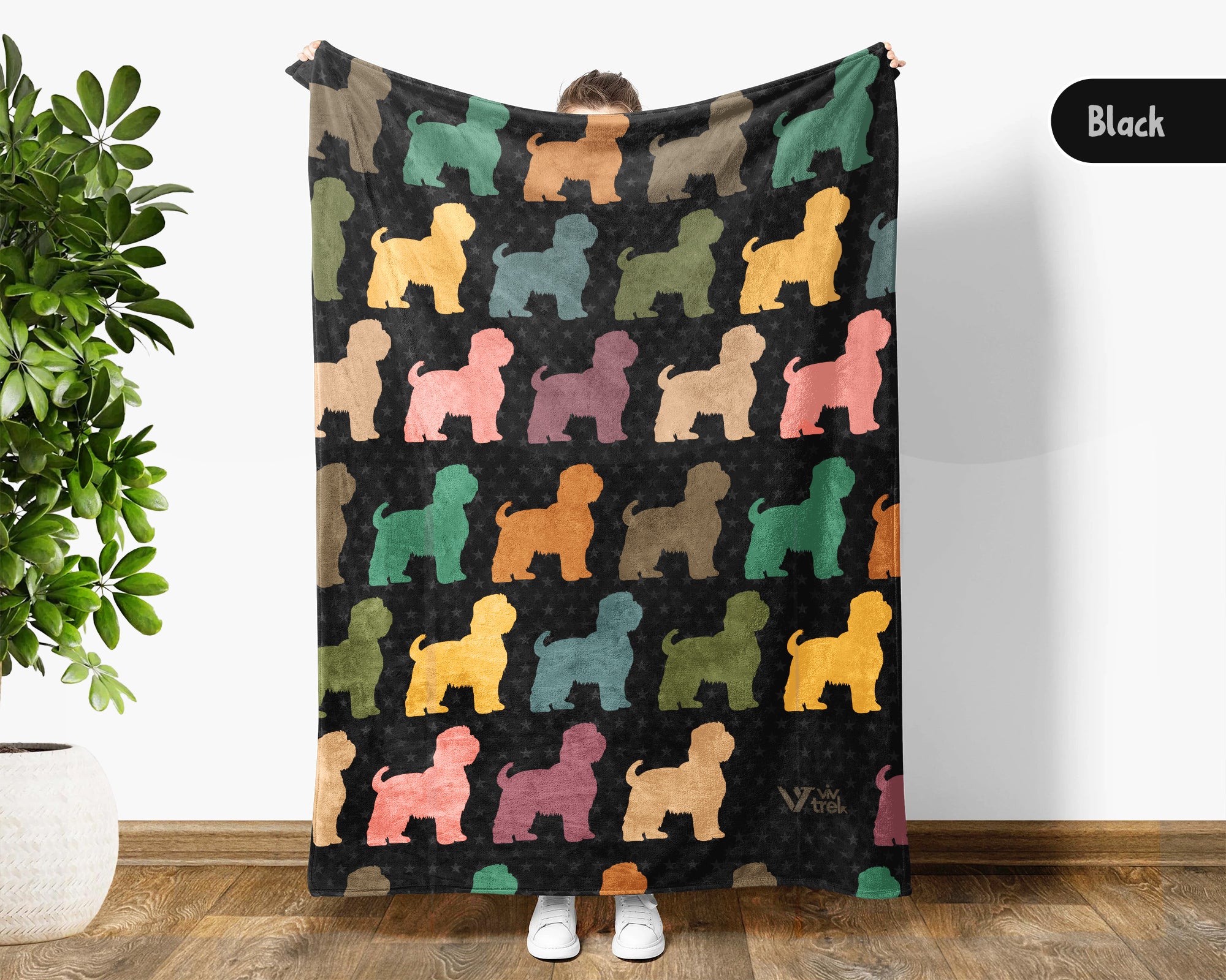 Retro Shih Tzu Dog Blanket Cozy Puppy Throw Cute Pet Fleece Blanket Vintage Style Dog Breed Gift Home Decor Idea