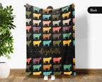 Custom Name Cow Lover Blanket Retro Farm Animal Throw Cozy Personalized Gift Soft Cattle Decor for Dairy Farmer Home