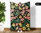 Curling Floral Blanket – Cozy Winter Sports Lover Throw