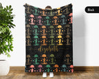 Custom Name Retro Space Blanket, Personalized Astronomy Galaxy Throw for Planet Rocket Star Adventure Lovers Decor