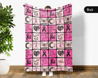 Breast Cancer Awareness Blanket for October, Cozy Pink Ribbon Throw for Patients, Battle Blanket For Caregivers & Family, Meaningful Support Gift