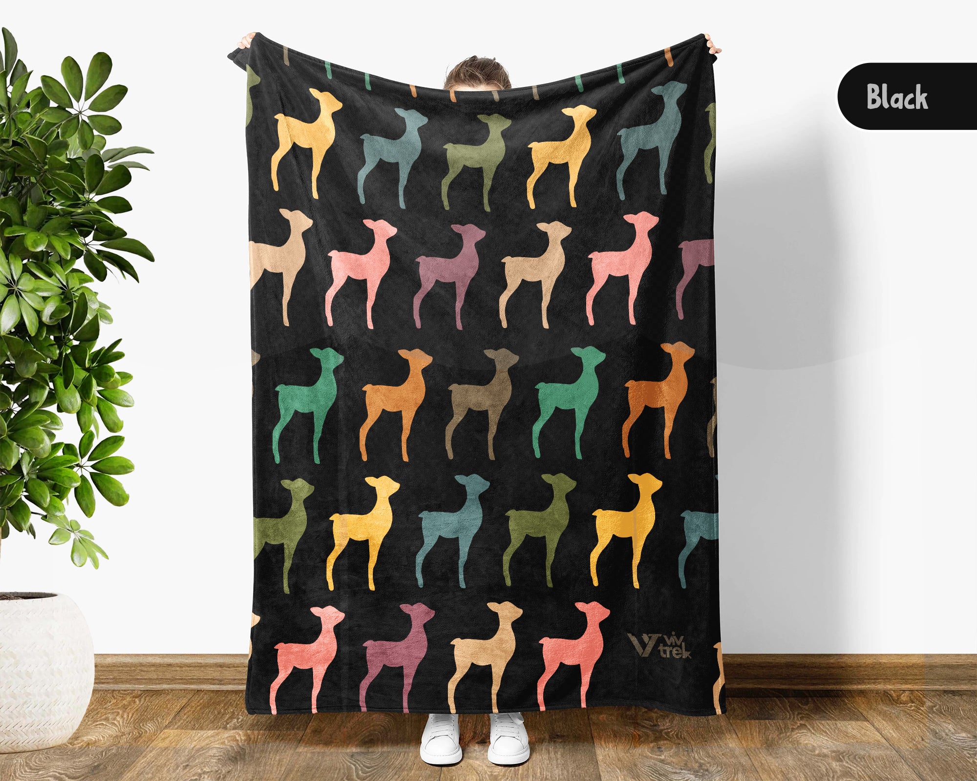 Cute Baby Deer Blanket, Vintage Woodland Fawn Throw, Cozy Animal Blanket, Rustic Forest Nature Decor Gift for Kids Adults