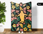 Floral Penguin Blanket – Cozy Vintage Ocean Animal Throw Gift