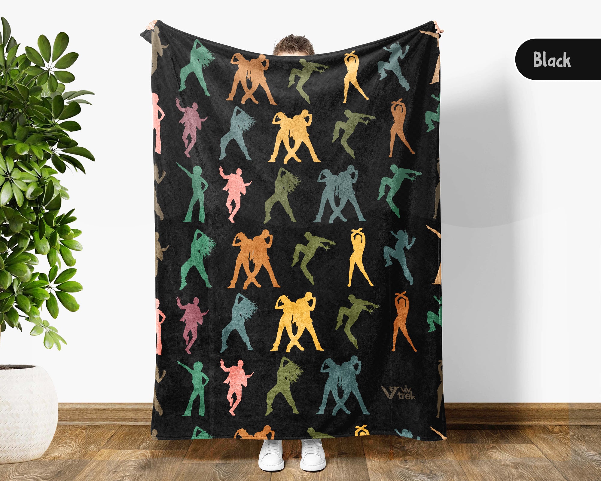 Retro Dancing Throw Cozy Ballet Blanket Soft Artistic Decor Unique Choreography Gift for Dancer Rooms