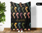 Personalized Mermaid Blanket with Custom Name Cozy Fantasy Ocean Throw for Kids Girls Cute Gift Magical Bedroom Decor