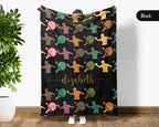 Custom Name Ping Pong Lover Blanket Sporty Throw Cozy Personalized Gift Soft Table Tennis Decor for Home Fans
