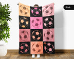 Soccer Lover Blanket Gift, Unique Football Fan Decor, Soccer Pastel Block Throw for Players, Cool Sports Graphic Blanket, Soccer Room Accent