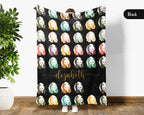 Custom Name Retro Panda Blanket, Personalized Cute Animal Throw for Panda Lover Bedroom Decor and Cozy Gift Ideas