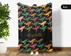 Personalized Whale Blanket Custom Name Ocean Lover Throw Retro Sea Life Decor Cozy Nautical Gift Unique Home Accent Idea