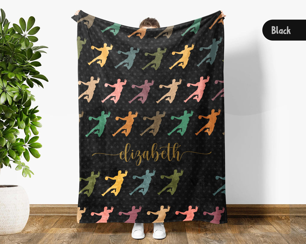 Custom Handball Blanket Personalized Name Sport Throw Cozy Athlete Gift Team Spirit Decor Unique Fan Home Accent