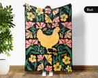 Floral Chicken Blanket – Cozy Wildflower Farm Animal Throw Gift