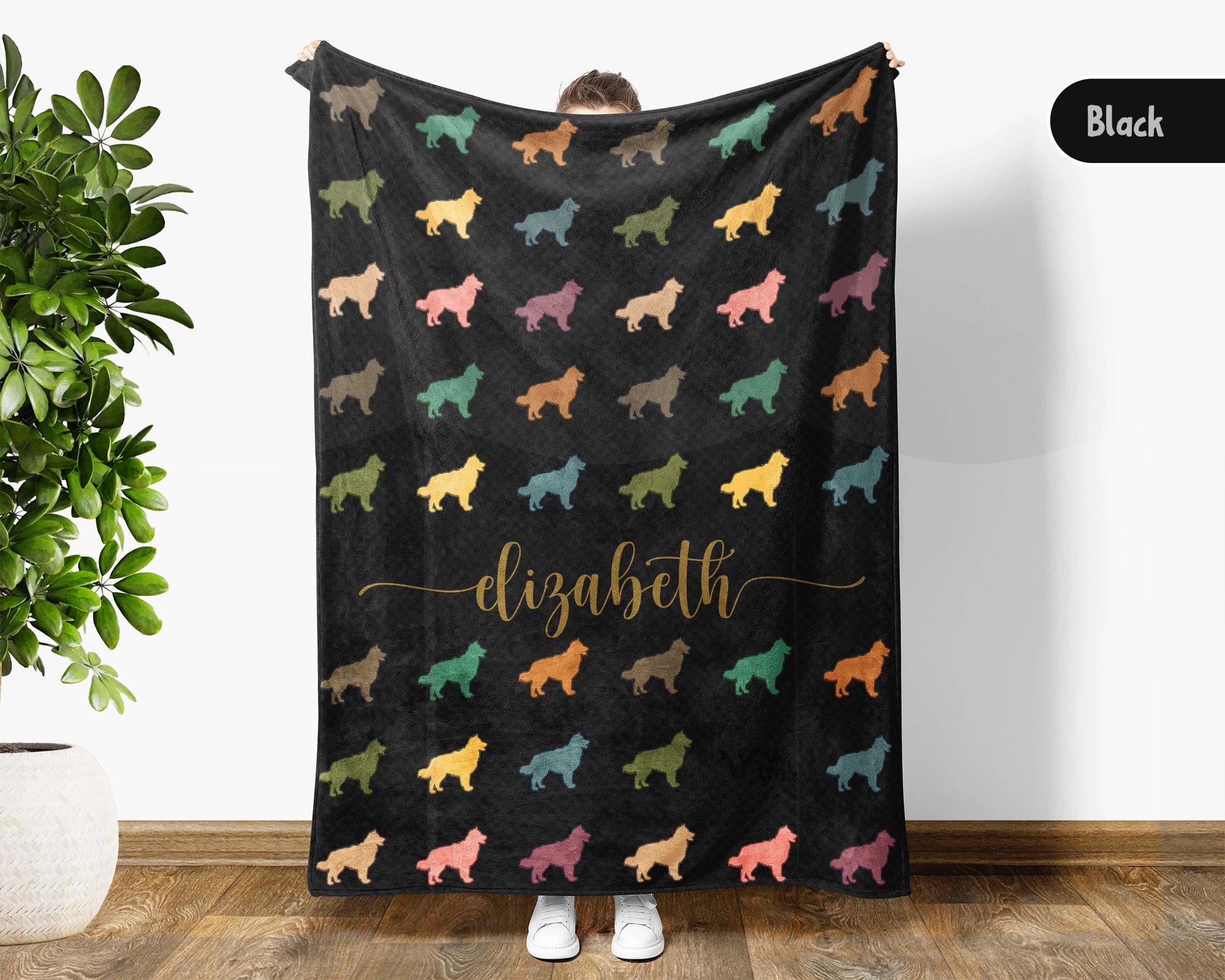 Personalized Australian Shepherd Throw Blanket | Custom Name Blue Red Merle Dog Gift | Cozy Aussie Breed Home Accent Decor