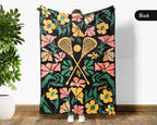 Floral Lacrosse Blanket – Cozy Vintage Sports Throw Gift