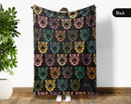 Retro Tiger Blanket Jungle Animal Throw Cozy Big Cat Graphic Decor Vintage Style Gift Wildlife Lover Home Accent