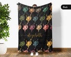 Custom Name Artist Blanket, Retro Acrylic Brush Throw for Painters and Creative Hobby Lovers, Cozy Art Room Decor