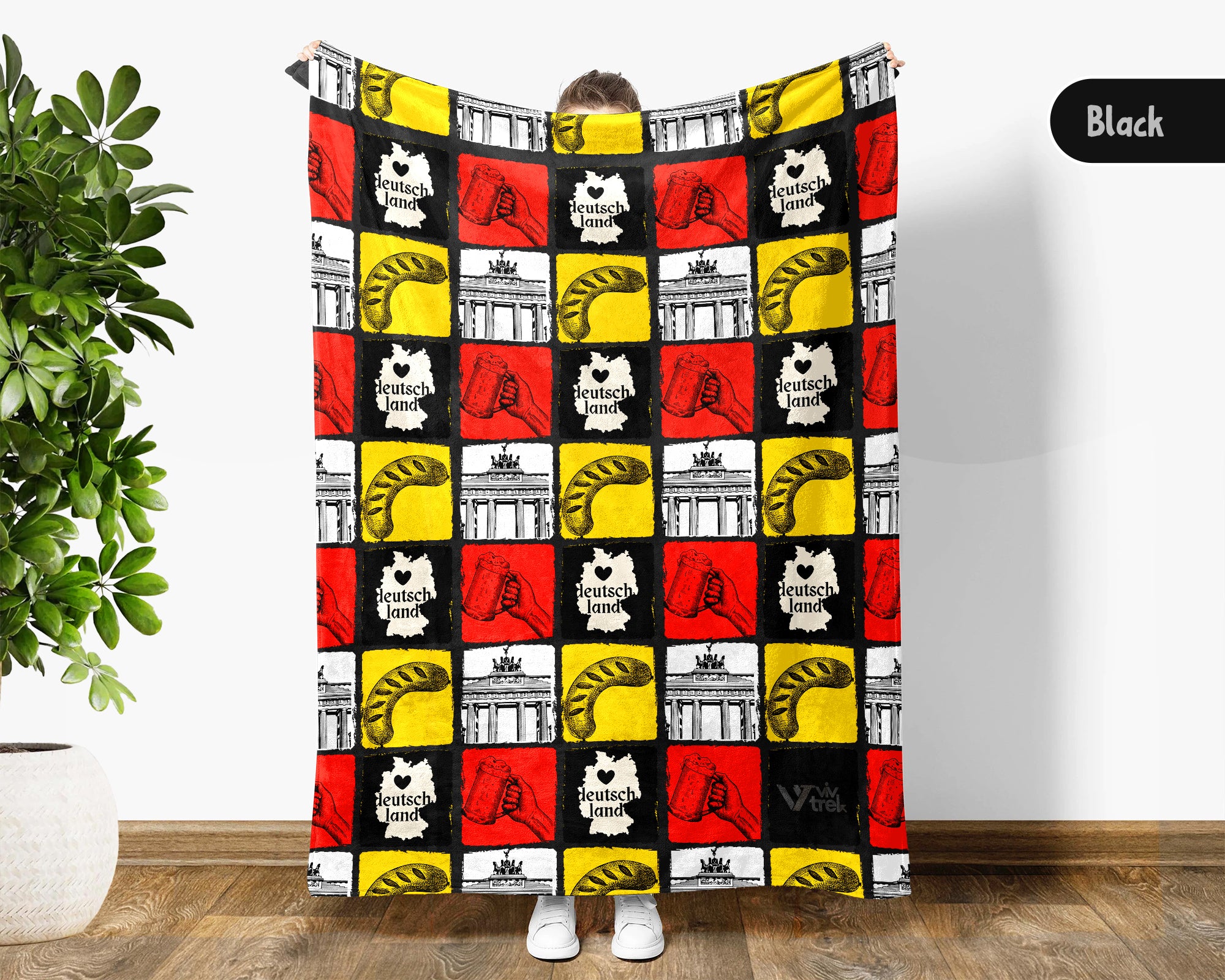 Germany Heritage Blanket Throw with Deutschland Flag Design, Cozy Bavarian Inspired Decor, Soft German Culture Gift Blanket