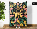 Floral Video Gaming Blanket – Cozy Gamer Throw for Kids, Teens & Adults