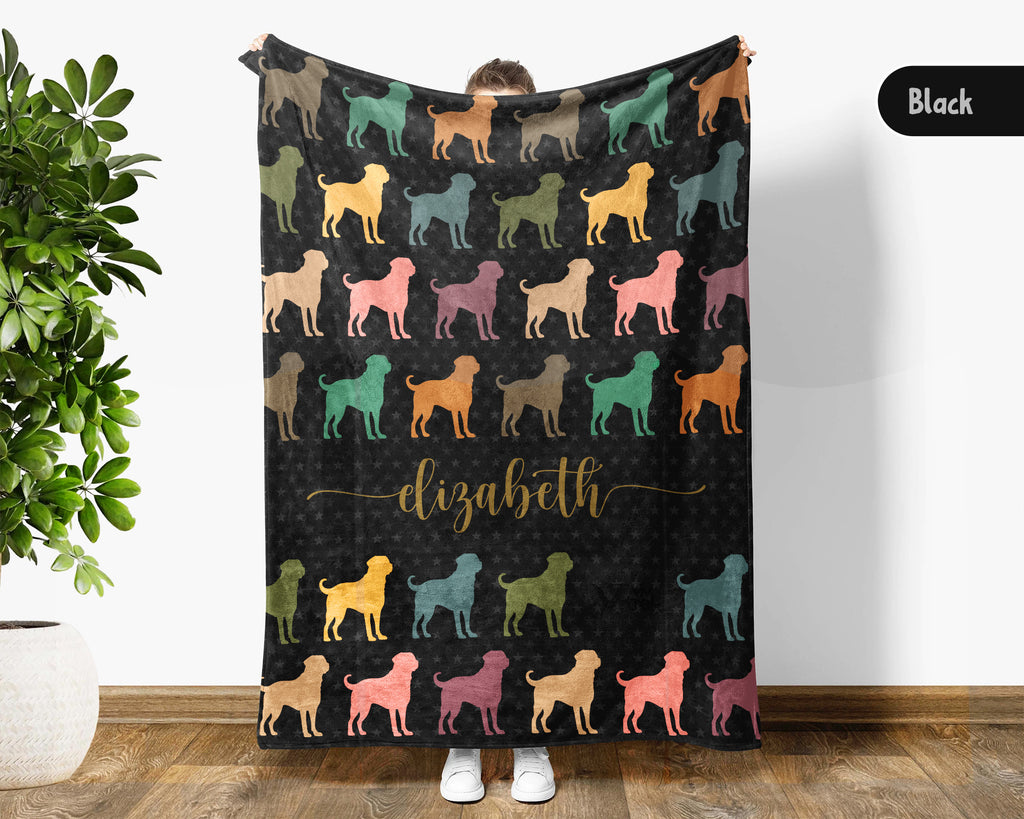 Custom Name Rottweiler Blanket, Cozy Vintage Puppy Throw for Dog Lovers