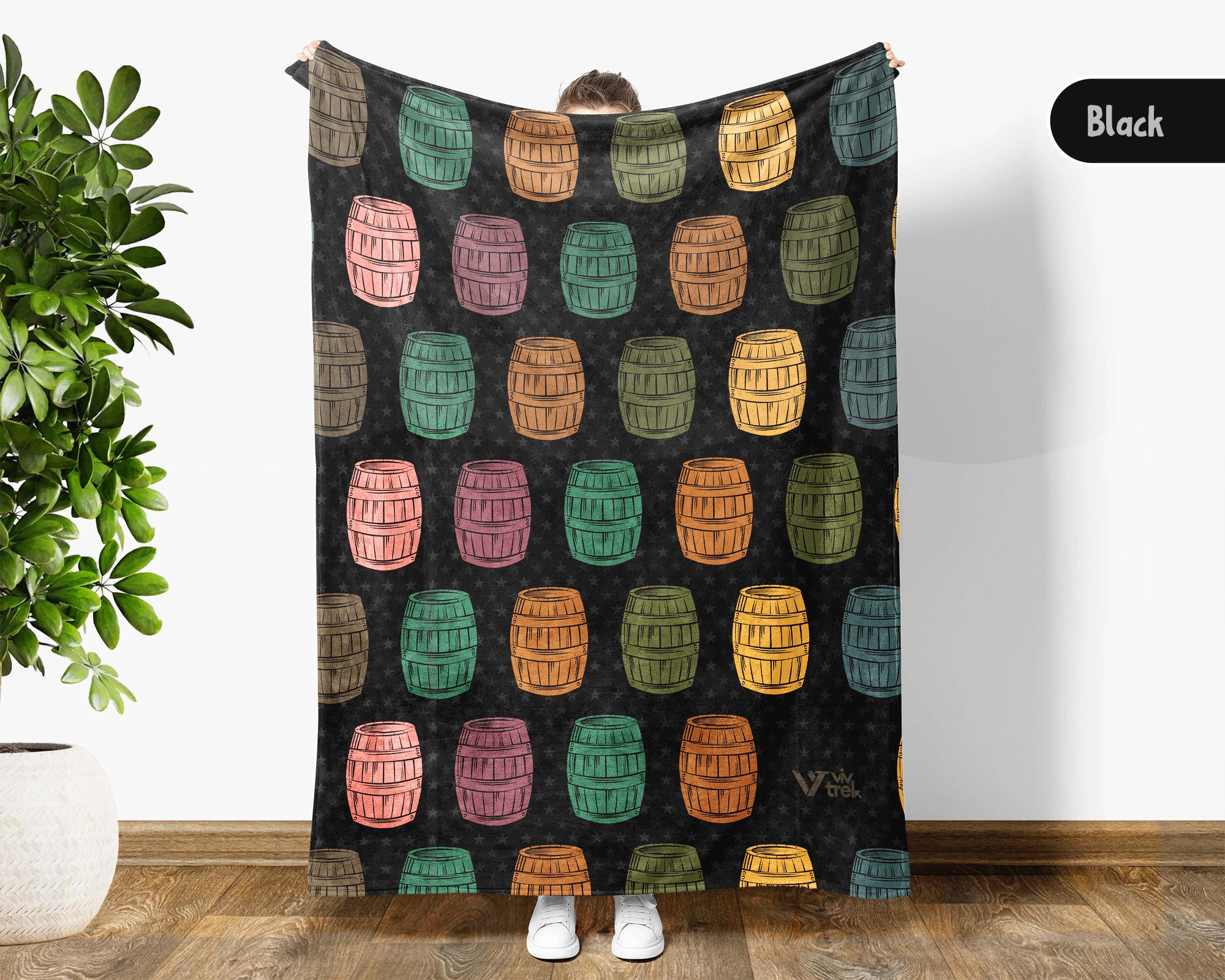 Retro Winery Gift Blanket, Vintage Wine Tasting Throw for Cozy Vineyard and Rustic Home Decor