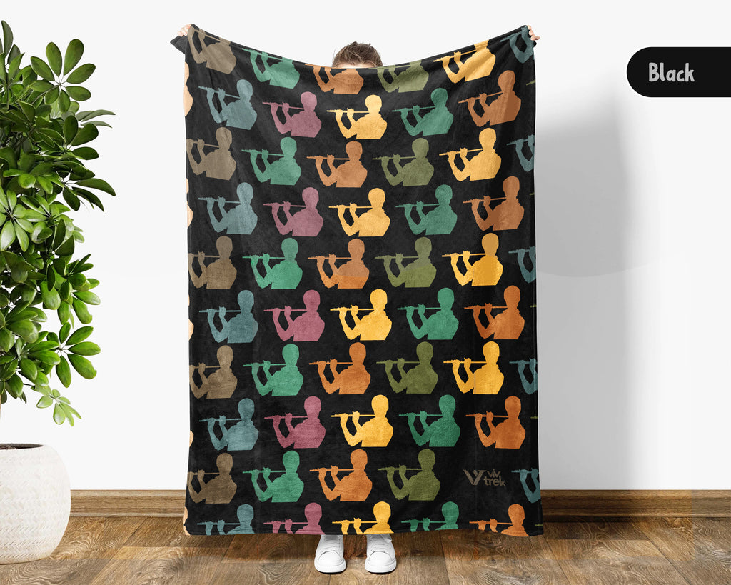 Flute Music Blanket – Cozy Gift for Flutists & Music Lovers