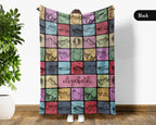 Personalized Name Stingray Blanket, Retro Ocean Animal Throw for Marine Lovers