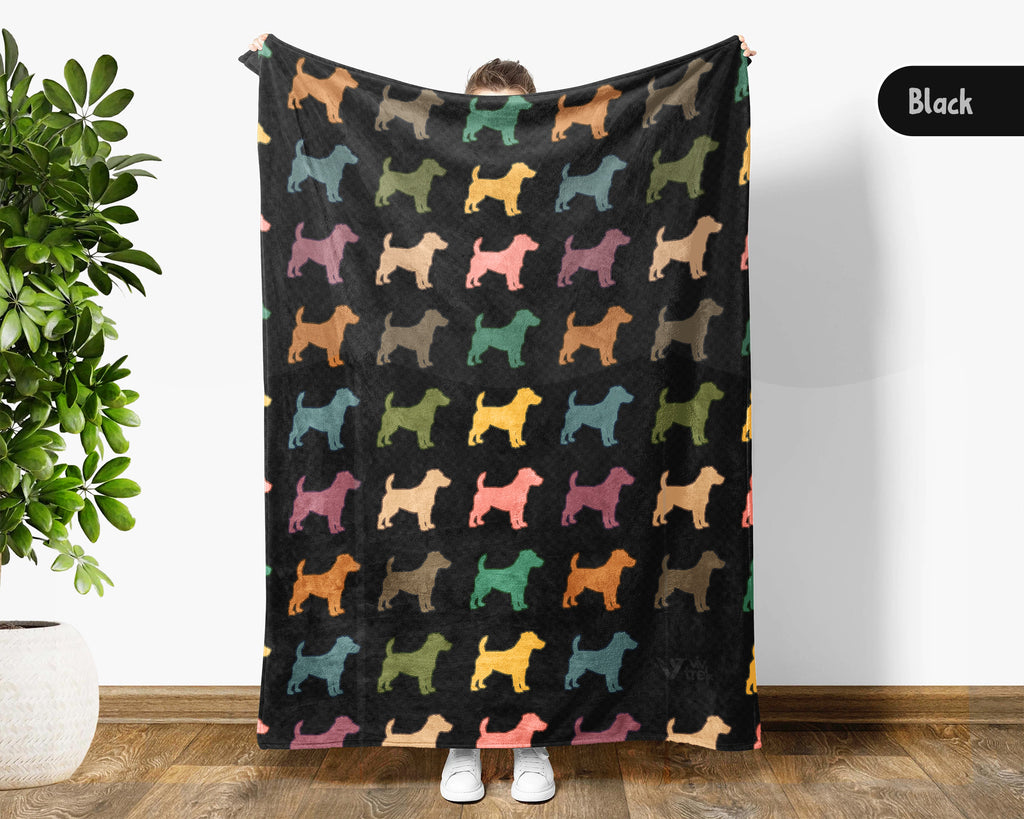 Retro Jack Russell Terrier Throw Blanket for Couch, Puppy Lover Gift, JRT Cozy Home Decor and Soft Canine Accent