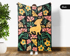 Floral Dachshund Blanket – Cozy Vintage Dog Lover Throw