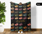 Custom Name Nautical Pontoon Captain Blanket, Retro Boat Lover Throw for Lake Life Fans, Cozy Marine Inspired Home Decor Gift