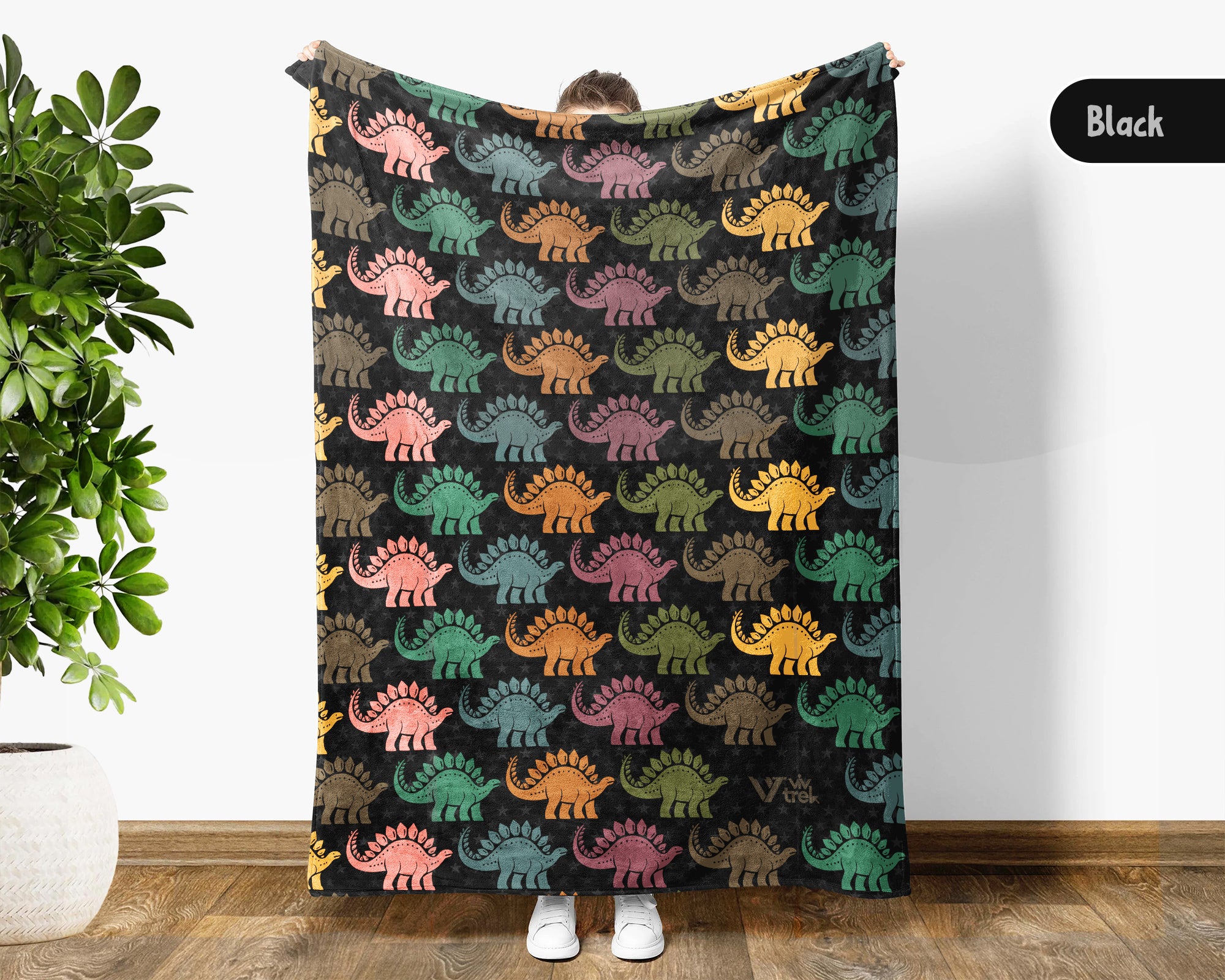 Retro Stegosaurus Blanket Dinosaur Lover Throw Vintage Paleontology Inspired Gift Cozy Prehistoric Decor Unique Fossil Graphic Accent