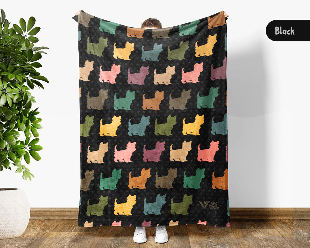 Retro Yorkshire Terrier Dog Blanket Gift, Cozy Yorkie Lover Throw, Cute Puppy Blanket, Unique Dog Owner Decor