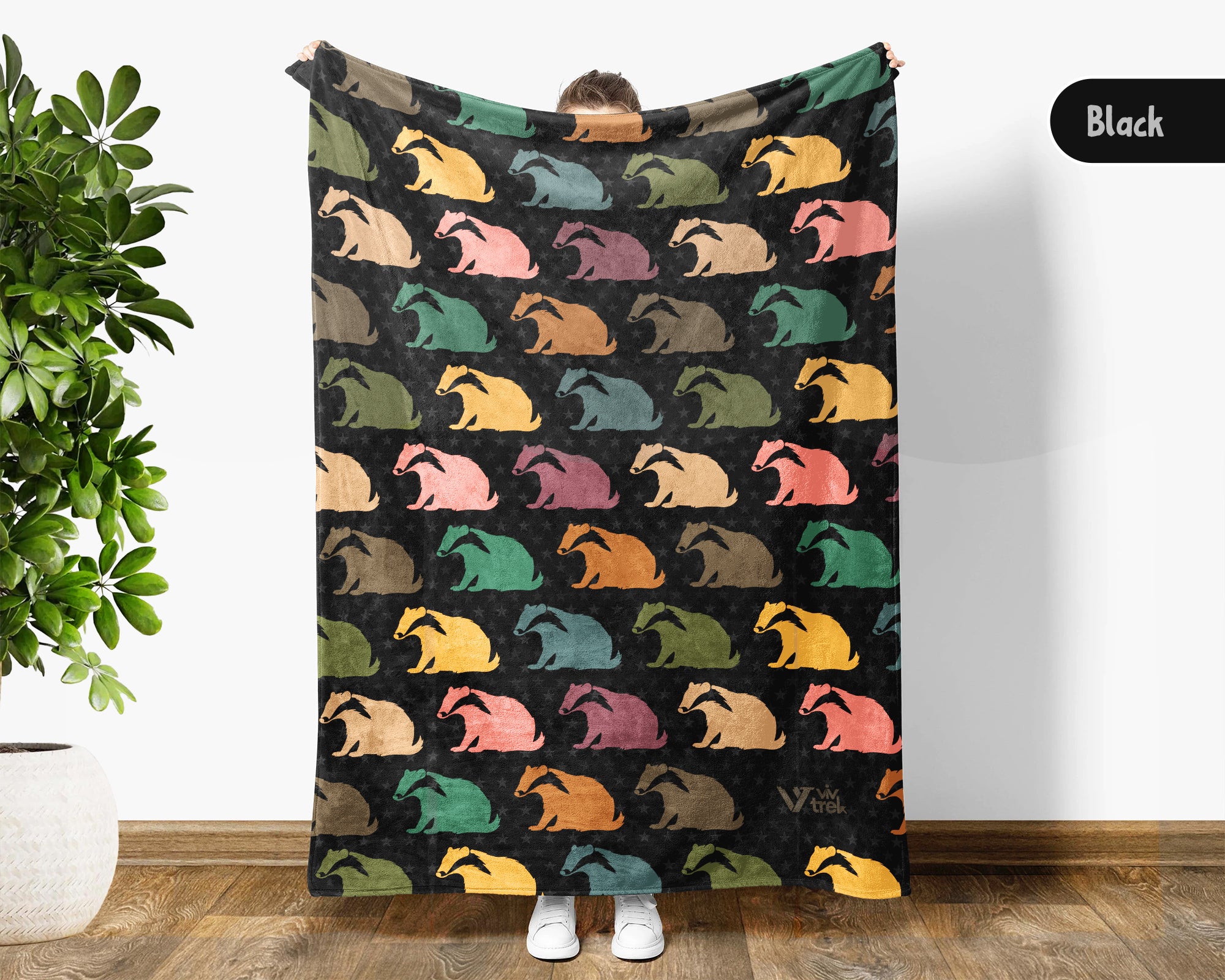 Cozy Honey Badger Blanket – Vintage Wildlife Throw for Animal Lovers