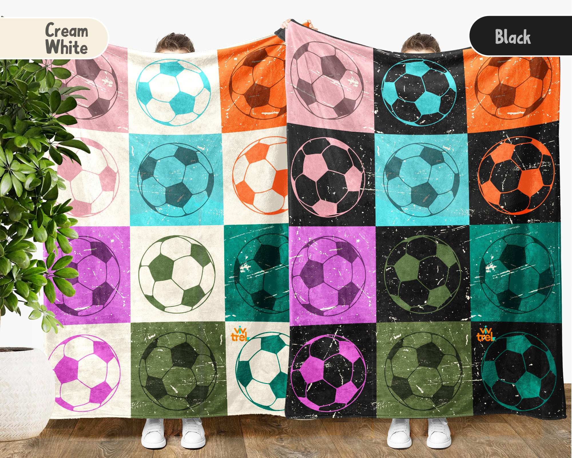 Cozy Soccer Lover Blanket Gift, Soccer Throw for Players, Unique Football Fan Decor, Cool Sports Graphic Blanket, Soccer Room Accent