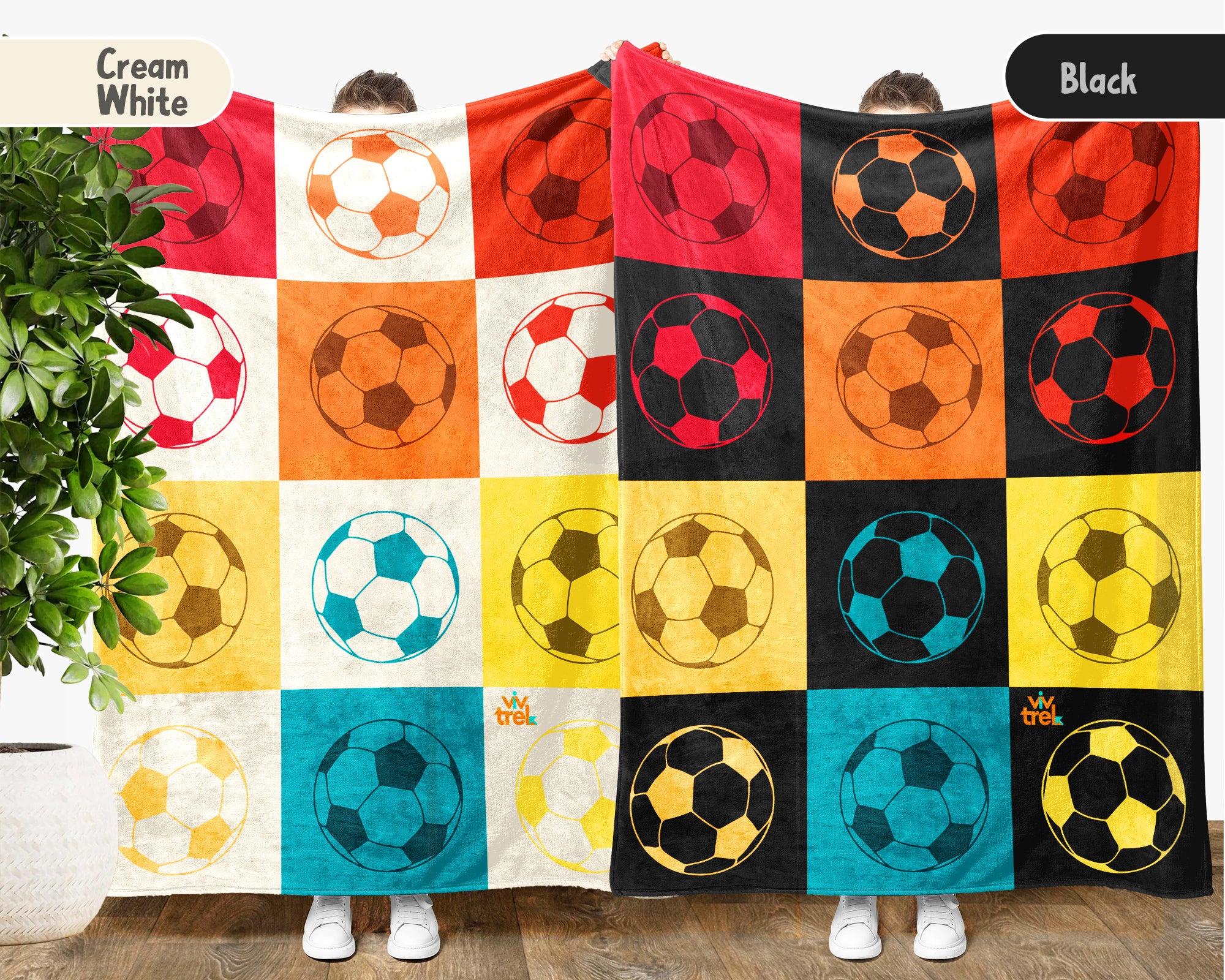 Retro Soccer Lover Blanket Gift, Cozy Soccer Throw for Players, Unique Football Fan Decor, Cool Sports Graphic Blanket, Soccer Room Accent