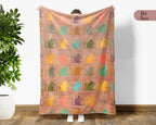 Retro Monkey Lover Blanket Cozy Jungle Wildlife Throw Gift