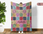 Personalized Pickleball Throw Blanket, Retro Sports Gift for Pickleball Lovers and Cozy Game Room Decor