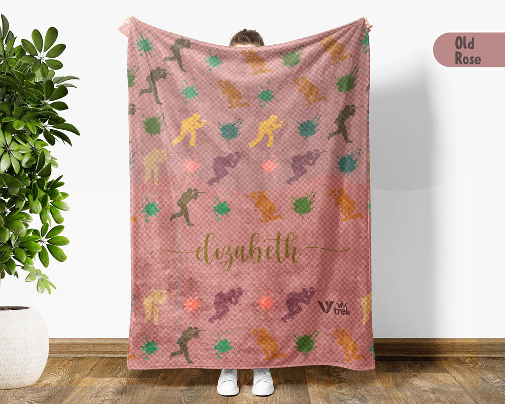 Custom Name Paintball Throw Blanket – Personalized Gift for Paintball Players