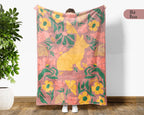 Personalized Name Floral Corgi Blanket, Cozy Dog Lover Throw for Home