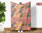 Custom Name Pelican Blanket, Cozy Retro Coastal Throw for Bird and Nature Lovers