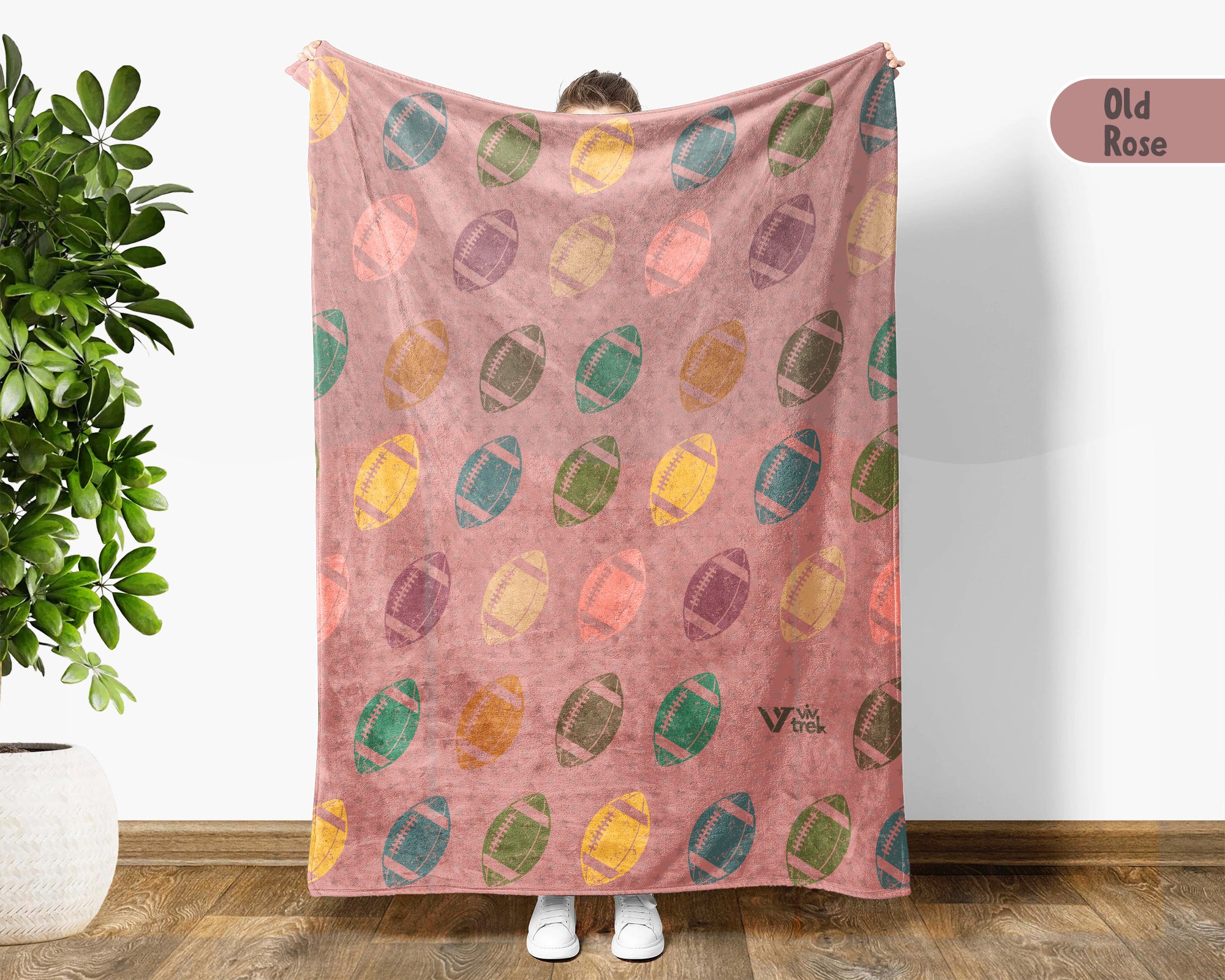 Retro Football Lover Blanket for Sports Fans, Cozy Athlete Throw for Game Day and Football Room Decor