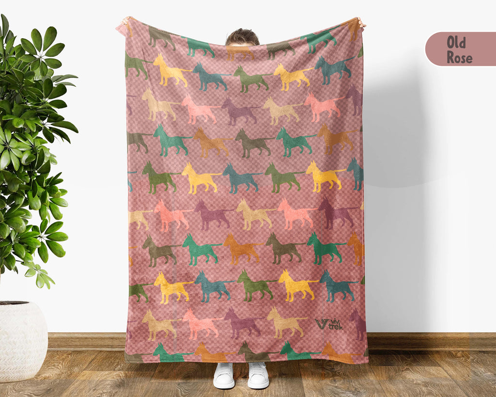 Retro Bull Terrier Blanket – Cozy Dog Lover Throw for Home