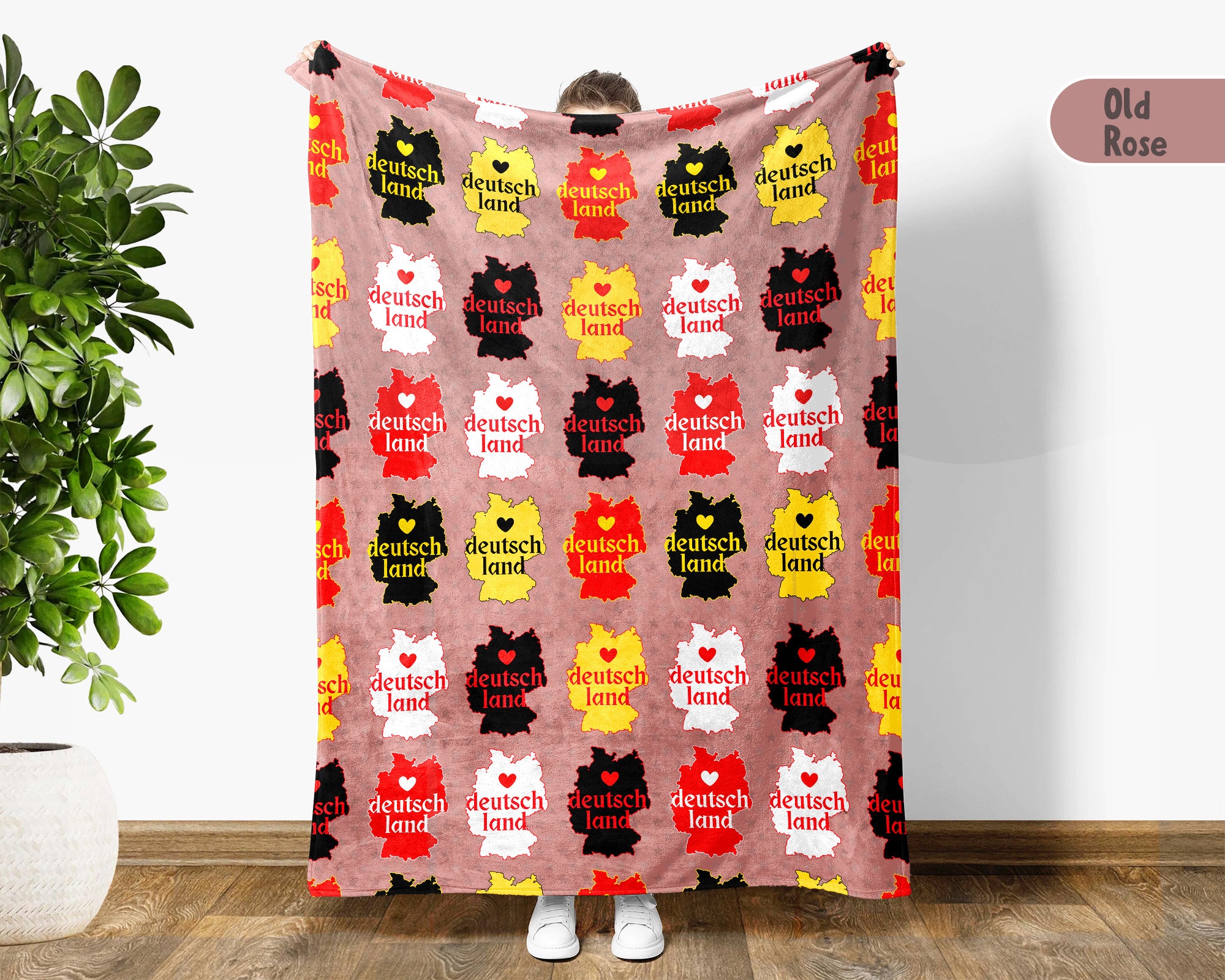 Retro Germany Blanket Throw with Deutschland Flag Design, Cozy Bavarian Inspired Decor, Vintage German Culture Gift Blanket