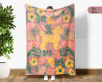 Floral Poodle Blanket – Cozy Vintage Dog Lover Throw Gift