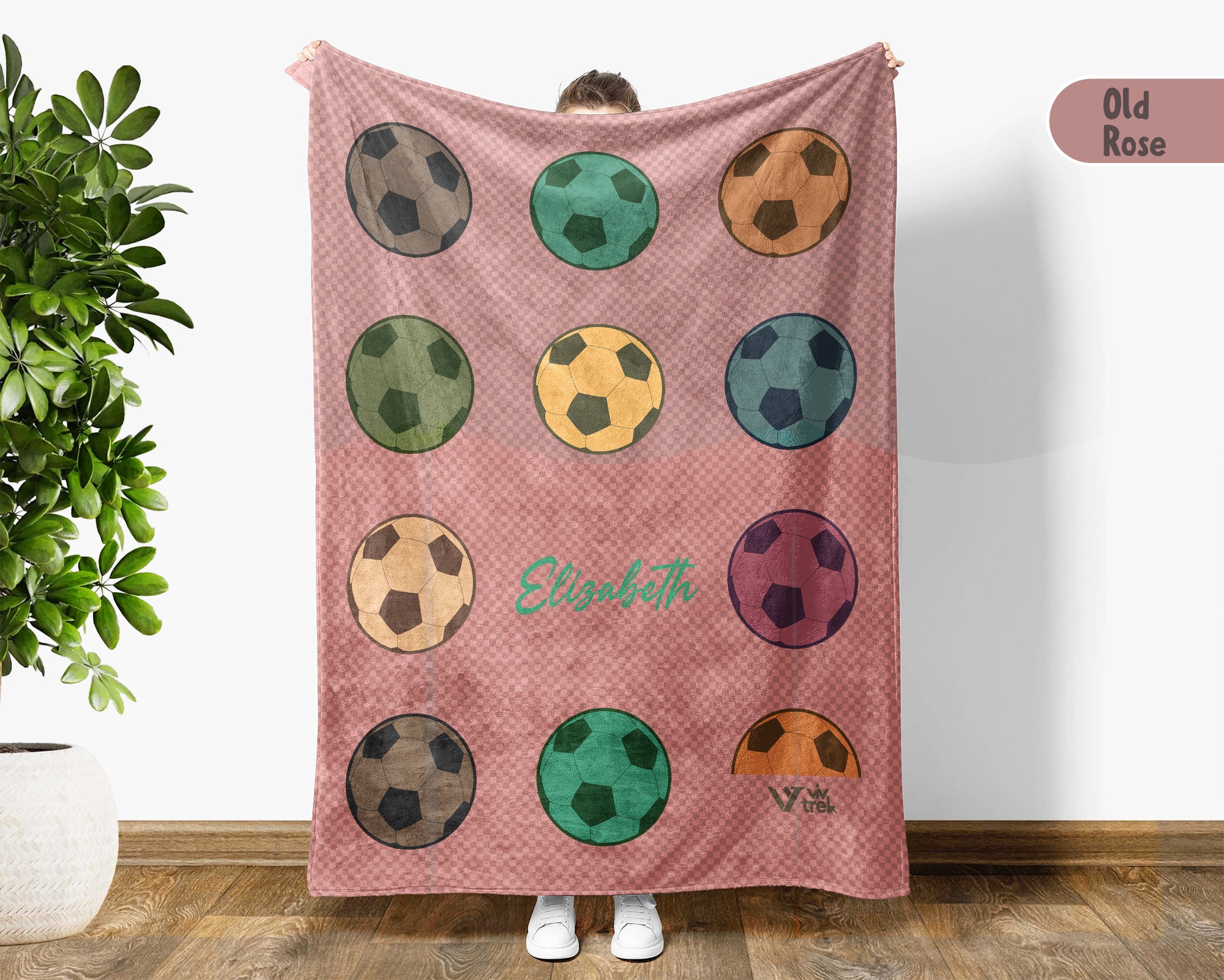 Custom Soccer Blanket, Vintage Personalized Name Soccer Throw for Boys and Girls, Unique Soccer Lover Gift, Cozy Sports Blanket