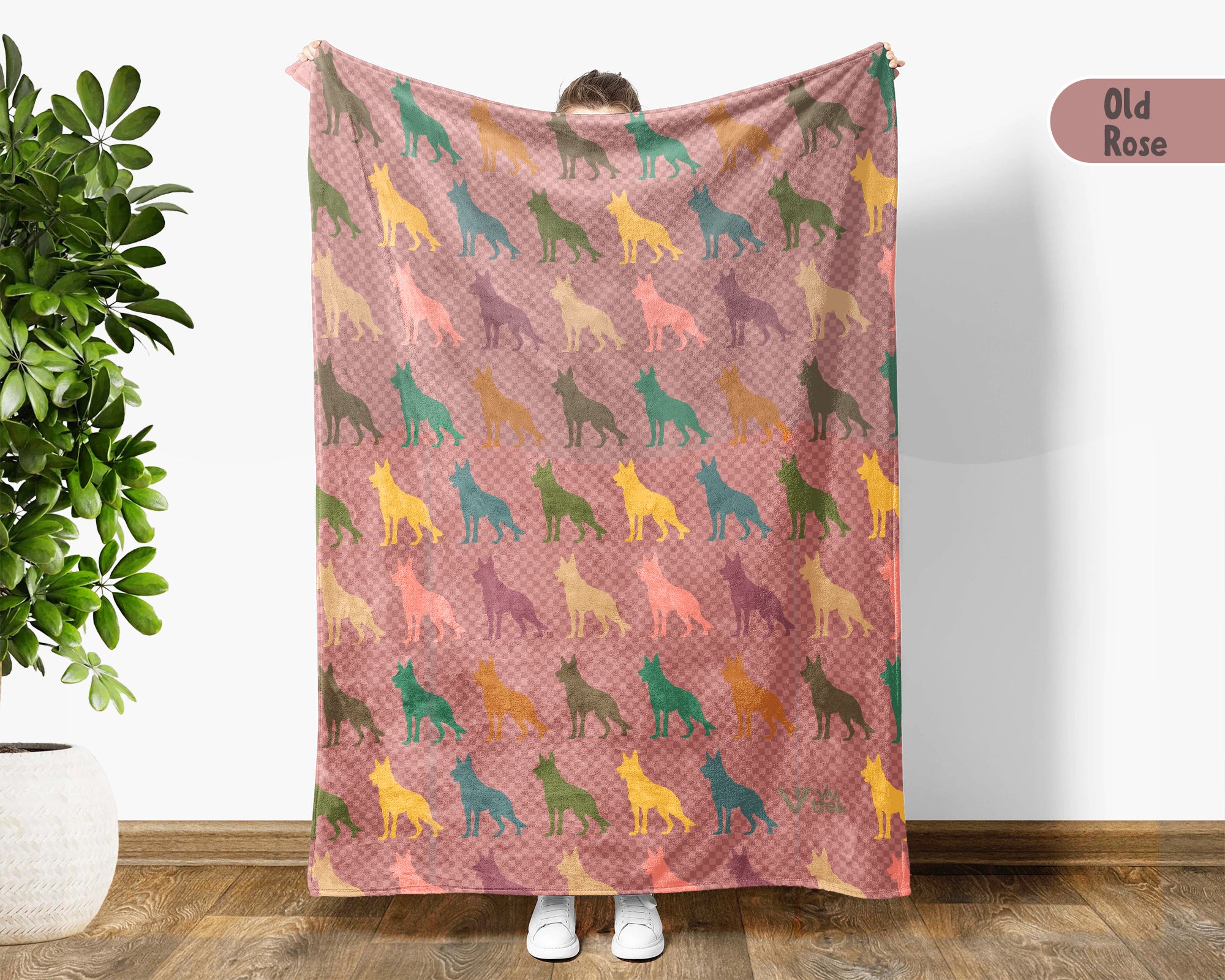 Retro German Shepherd Blanket – Cozy Puppy Throw Gift for Dog Lovers
