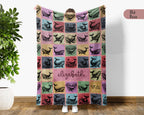 Custom Whale Blanket Personalized Name Ocean Throw Cozy Sea Life Decor Nautical Gift Coastal Home Accent Marine Animal Design